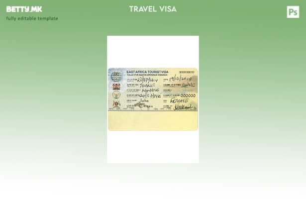 Шаблон за туристичка виза за Источна Африка во модерен стил